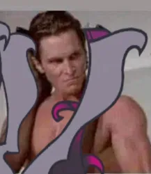 Size: 1454x1676 | Tagged: suggestive, derpibooru import, oleander (tfh), human, pony, unicorn, them's fightin' herds, american psycho, community related, female, funny, hooves, image, implied sex, jpeg, legs, lol, male, meme, patrick bateman, straight