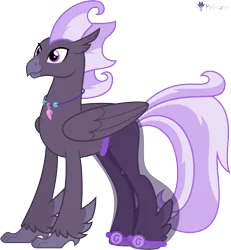 Size: 4000x4336 | Tagged: safe, artist:melisareb, derpibooru import, part of a set, hippogriff, pony, .svg available, absurd resolution, alphabet lore, crossover, g, hippogriffied, image, jewelry, male, necklace, png, simple background, solo, species swap, stallion, transparent background, vector, wings