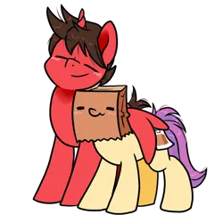 Size: 1300x1300 | Tagged: safe, artist:paperbagpony, derpibooru import, oc, oc:paper bag, unofficial characters only, alicorn, pony, alicorn oc, duo, fake cutie mark, horn, hug, image, png, simple background, transparent background, winghug, wings