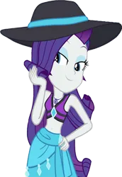 Size: 741x1079 | Tagged: safe, artist:homersimpson1983, derpibooru import, edit, edited screencap, screencap, rarity, equestria girls, equestria girls series, forgotten friendship, background removed, bikini, clothes, female, hat, image, not a vector, png, sarong, simple background, solo, sun hat, swimsuit, transparent background