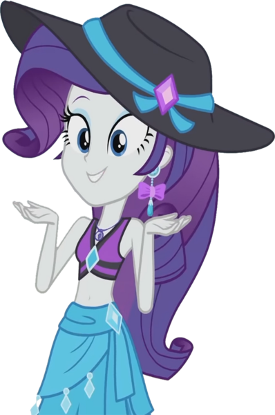 Size: 728x1098 | Tagged: safe, artist:homersimpson1983, derpibooru import, edit, edited screencap, screencap, rarity, equestria girls, equestria girls series, lost and found, background removed, bikini, clothes, ear piercing, earring, female, hat, image, jewelry, not a vector, piercing, png, sarong, simple background, solo, sun hat, swimsuit, transparent background