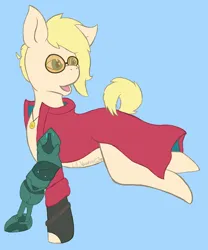 Size: 2356x2834 | Tagged: safe, artist:lil_vampirecj, derpibooru import, ponified, earth pony, pony, amputee, anime, colored, feral, flat colors, image, outline, png, prosthetic leg, prosthetic limb, prosthetics, simple background, solo, trigun