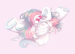 Size: 3500x2500 | Tagged: safe, artist:medkit, derpibooru import, oc, oc:ghost pone, unofficial characters only, earth pony, ghost, ghost pony, original species, pony, undead, accessories, chest fluff, colored eyebrows, colored eyelashes, convention, convention mascot, ear fluff, ears up, eye clipping through hair, eyebrows, eyebrows visible through hair, eyelashes, eyes closed, female, fluffy, from above, full body, gritted teeth, hair over one eye, hairclip, happy, heart shaped, high res, horseshoes, image, long tail, loose hair, mare, mascot, multicolored hair, paint tool sai 2, png, raised eyebrows, raised hoof, raised hooves, re:questria, short mane, simple background, smiling, solo, speedpaint, speedpaint available, sternocleidomastoid, tail, teeth, unshorn fetlocks, wall of tags