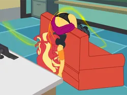 Size: 4513x3373 | Tagged: suggestive, artist:gmaplay, derpibooru import, principal abacus cinch, sunset shimmer, human, comic:cinch the magic denier, equestria girls, ass, bunset shimmer, butt, clothes, couch, face down ass up, female, femsub, image, knocking, knockout, magic, magic aura, magic drain, panties, panty shot, penetration, png, sex, solo, story included, submissive, subset, unconscious, underwear