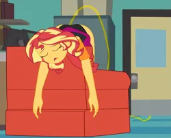 Size: 3497x2821 | Tagged: suggestive, artist:gmaplay, derpibooru import, principal abacus cinch, sunset shimmer, human, comic:cinch the magic denier, equestria girls, ass, bunset shimmer, butt, clothes, couch, face down ass up, female, femsub, image, knocking, knockout, magic, magic aura, magic drain, panties, panty shot, penetration, png, sex, solo, story included, submissive, subset, unconscious, underwear