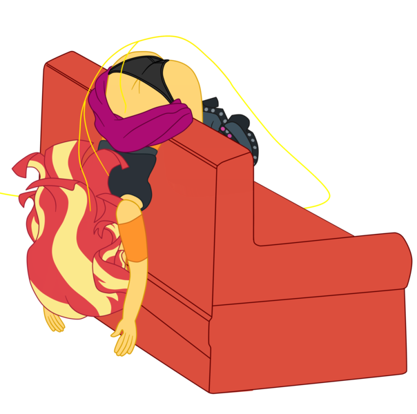 Size: 3398x3373 | Tagged: suggestive, artist:gmaplay, derpibooru import, principal abacus cinch, sunset shimmer, human, comic:cinch the magic denier, equestria girls, ass, bunset shimmer, butt, clothes, couch, face down ass up, female, femsub, image, knocking, knockout, magic, magic aura, panties, panty shot, penetration, png, sex, simple background, solo, story included, submissive, subset, transparent background, unconscious, underwear