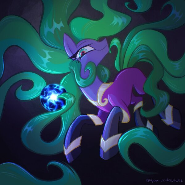 Size: 2048x2048 | Tagged: safe, artist:qwennondeathdie, derpibooru import, mane-iac, pony, female, image, jpeg, solo