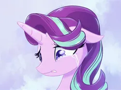 Size: 2048x1526 | Tagged: safe, artist:qwennondeathdie, derpibooru import, starlight glimmer, pony, unicorn, bust, crying, female, image, jpeg, sad