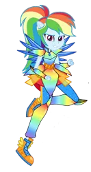 Size: 1080x2034 | Tagged: safe, derpibooru import, rainbow dash, equestria girls, clothes, crystal guardian, crystal wings, image, png, ponied up, shoes, sneakers, solo, wings