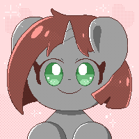 Size: 200x200 | Tagged: safe, artist:typhwosion, derpibooru import, oc, oc:zoozy brew, unofficial characters only, pony, unicorn, animated, avatar, blush sticker, blushing, cute, cute little fangs, fangs, gif, heart, heart eyes, image, open mouth, open smile, pixel art, smiling, solo, sparkly eyes, wingding eyes
