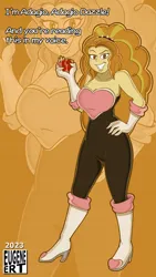 Size: 2160x3840 | Tagged: safe, artist:listartco, derpibooru import, adagio dazzle, human, equestria girls, chaos emerald, clothes, cosplay, costume, grin, image, kazumi evans, png, rouge the bat, smiling, solo, sonic the hedgehog (series), text, voice actor joke, zoom layer