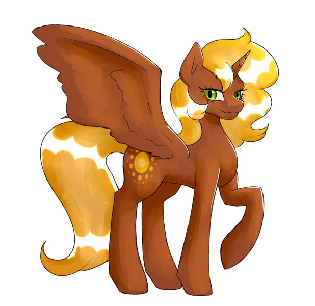 Size: 3216x3120 | Tagged: safe, artist:sweet pencil, derpibooru import, oc, oc:glorious sunrise, unofficial characters only, alicorn, pony, concave belly, female, image, mare, png, raised hoof, solo