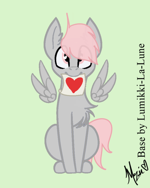 Size: 691x867 | Tagged: artist needed, safe, derpibooru import, oc, oc:cotton puff, pegasus, pony, heart, image, png, simple background, simplistic art style, solo