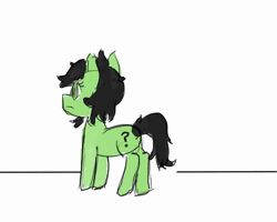 Size: 1280x1024 | Tagged: safe, artist:santito2k3, derpibooru import, oc, oc:anonfilly, earth pony, pony, animated, colored, colored sketch, female, filly, image, jumping, jumpscare, smiling, smirk, solo, webm