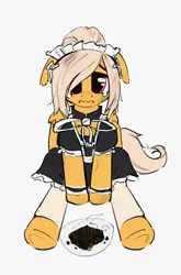 Size: 1290x1950 | Tagged: safe, artist:quotepony, derpibooru import, oc, unofficial characters only, clothes, dress, image, jpeg, maid, sad