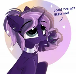 Size: 2048x1988 | Tagged: safe, artist:janelearts, derpibooru import, oc, oc:tenebris flux, unofficial characters only, pony, unicorn, dialogue, ear piercing, earring, female, horn, image, jewelry, jpeg, looking up, mare, mouth hold, no source available, piercing, plushie, simple background, solo, unicorn oc