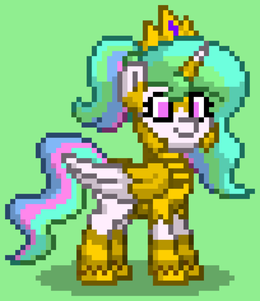 Size: 612x708 | Tagged: safe, derpibooru import, princess celestia, alicorn, pony, pony town, armor, fantasy class, image, png, solo, warrior, warrior celestia