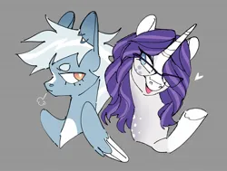 Size: 1758x1328 | Tagged: safe, artist:racerstripe, derpibooru import, oc, oc:bejewelled bliss, oc:overcast, unofficial characters only, pegasus, pony, unicorn, female, glasses, image, jpeg, mare