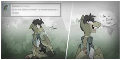 Size: 1280x638 | Tagged: safe, artist:askcassio, derpibooru import, oc, oc:cassio, pegasus, pony, ask, bandage, comic, image, jewelry, male, necklace, png, solo, stallion, tumblr