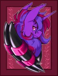 Size: 2350x3037 | Tagged: safe, artist:parrpitched, derpibooru import, oc, oc:violet rose ze vampony, undead, vampire, vampony, bust, fireheart76's latex suit design, image, latex, latex suit, png, portrait, prisoners of the moon, rubber, rubber suit, solo