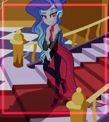 Size: 3055x3418 | Tagged: safe, artist:harmonyvitality-yt, derpibooru import, oc, unofficial characters only, equestria girls, base used, bedroom eyes, clothes, dress, female, high heels, image, indoors, makeup, offspring, parent:fancypants, parent:rarity, parents:raripants, png, shoes, solo