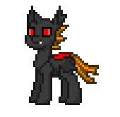 Size: 170x166 | Tagged: safe, derpibooru import, oc, oc:therix, unofficial characters only, changeling, pony, pony town, image, pixel art, png, red changeling, red eyes, simple background, solo, transparent background