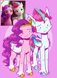 Size: 612x837 | Tagged: safe, artist:anwa-gows-uwu, derpibooru import, pipp petals, zipp storm, pegasus, pony, eyebrows, female, g5, image, mare, png, raised eyebrow, scene interpretation, unshorn fetlocks