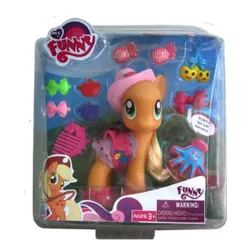 Size: 388x372 | Tagged: safe, derpibooru import, applejack, earth pony, pony, accessories, bootleg, image, irl, my funny, not applejack, photo, pineapplejack, png, solo, toy, wrong color