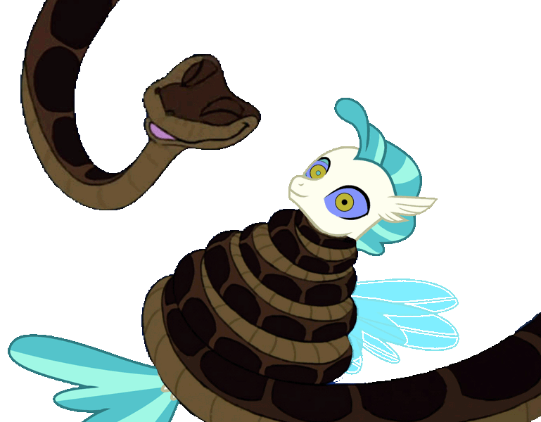 Size: 1280x999 | Tagged: safe, artist:ocean lover, derpibooru import, terramar, python, seapony (g4), snake, animated, coils, cute, disney, eyes closed, fins, fish tail, gif, hypno eyes, image, kaa, kaa eyes, laughing, male, open mouth, simple background, smiling, squeeze, tail, teenager, terrabetes, this will not end well, transparent background, wings, wrapped up