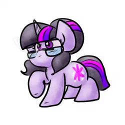 Size: 900x900 | Tagged: safe, artist:zutcha, derpibooru import, sci-twi, twilight sparkle, ponified, pony, unicorn, equestria girls, equestria girls ponified, female, image, looking up, mare, png, raised hoof, simple background, solo, unicorn sci-twi, white background
