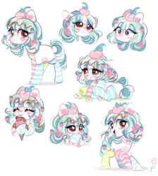 Size: 2000x2232 | Tagged: safe, artist:ipun, derpibooru import, oc, oc:mallowcreme, unofficial characters only, earth pony, pony, bow, clothes, cute, female, hair bow, image, mare, mismatched socks, png, simple background, sketch, sketch dump, socks, striped socks, white background