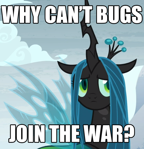 Size: 899x932 | Tagged: safe, derpibooru import, edit, edited screencap, editor:dr.picsell dois, screencap, queen chrysalis, changeling, changeling queen, derpibooru, april fools, april fools 2023, caption, female, image, image macro, meta, png, sad, text