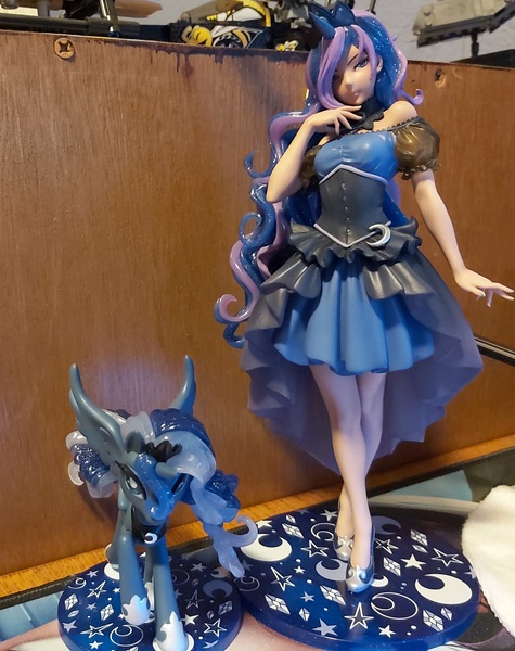 Size: 2330x2945 | Tagged: safe, artist:ninjanaut1000, derpibooru import, princess luna, human, pony, figurine, image, jpeg, statuette