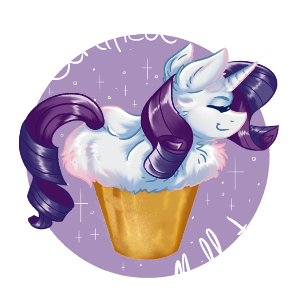 Size: 2000x2000 | Tagged: safe, artist:dankpegasista, derpibooru import, rarity, cat, cat pony, fluffy pony, original species, pony, unicorn, april fools joke, chest fluff, chillaxing, circle background, cute, ear fluff, eyelashes, eyes closed, female, flowy mane, food, happy, highlights, image, joke, limbless, lying down, meme, muffin, muffin top, pastry, png, raribetes, shading, shiny mane, side view, simple background, simple shading, smiling, solo, sparkles, text, transparent background