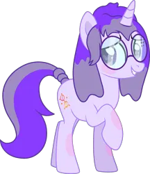 Size: 2324x2686 | Tagged: safe, artist:mint-light, artist:tanahgrogot, derpibooru import, oc, oc:glass sight, unofficial characters only, pony, unicorn, base used, blushing, gift art, glasses, grin, gritted teeth, heart, heart eyes, image, looking at you, medibang paint, png, simple background, smiling, smiling at you, solo, teeth, transparent background, vector, wingding eyes, worried smile