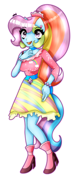 Size: 1600x3840 | Tagged: safe, artist:dazzlingmimi, derpibooru import, rainbow dash (g3), equestria girls, clothes, cutie mark, cutie mark on clothes, equestria girls-ified, g3, g3 to equestria girls, generation leap, hand on chest, image, open mouth, png, ponied up, rainbow dash always dresses in style, simple background, transparent background