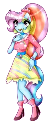 Size: 1600x3840 | Tagged: safe, artist:dazzlingmimi, derpibooru import, rainbow dash (g3), equestria girls, clothes, cutie mark, cutie mark on clothes, equestria girls-ified, g3, g3 to equestria girls, generation leap, hand on chest, image, open mouth, png, ponied up, rainbow dash always dresses in style, simple background, transparent background