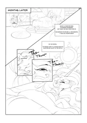 Size: 4093x5787 | Tagged: safe, artist:thelunarmoon, derpibooru import, princess celestia, alicorn, bedroom, celestia's bedroom, comic, female, image, lineart, png, solo, solo female