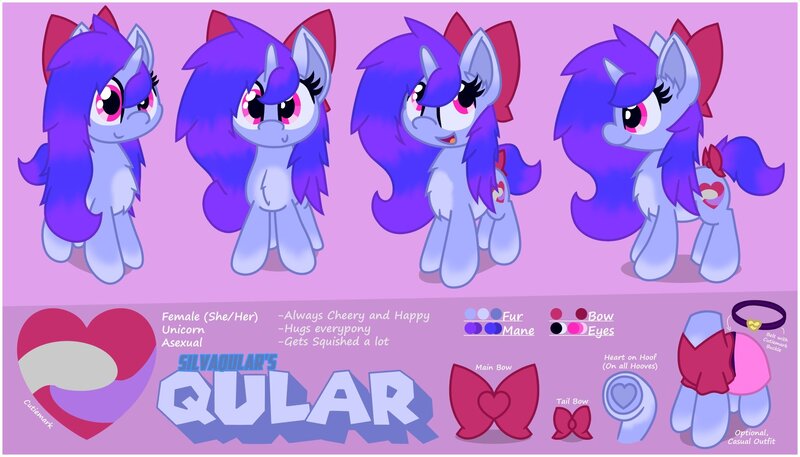 Size: 2048x1169 | Tagged: safe, artist:silvaqular, derpibooru import, oc, oc:qular, unofficial characters only, pony, unicorn, female, image, jpeg, mare, pronouns, reference sheet