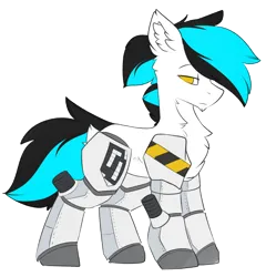 Size: 2210x2301 | Tagged: safe, artist:beardie, derpibooru import, oc, oc:flawless ice, cyborg, pony, unicorn, image, png, rule 63, solo