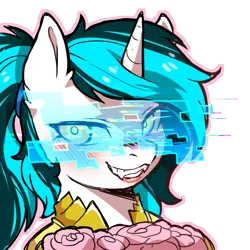 Size: 1159x1159 | Tagged: artist needed, safe, derpibooru import, oc, oc:flawless ice, unofficial characters only, cyborg, pony, unicorn, clothes, dress, flower, image, png, simple background, solo, transparent background, wedding dress, wedding veil