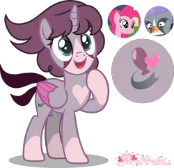 Size: 1973x1901 | Tagged: safe, artist:pegasski, artist:tanahgrogot, derpibooru import, pinkie pie, alicorn, earth pony, pony, angry birds, base used, crossover, crossover shipping, female, happy, heart, image, lesbian, mare, medibang paint, open mouth, open smile, png, shipping, silver (angry birds), simple background, smiling, transparent background, watermark