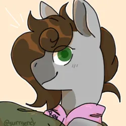 Size: 300x300 | Tagged: safe, artist:surrgency, derpibooru import, oc, oc:cj vampire, unofficial characters only, earth pony, pony, bomber jacket, bust, clothes, hoodie, icon, image, jacket, png, portrait, solo