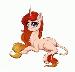 Size: 3637x3492 | Tagged: safe, artist:confetticakez, derpibooru import, oc, unofficial characters only, classical unicorn, pony, unicorn, cloven hooves, curved horn, female, horn, image, jpeg, leonine tail, simple background, solo, unshorn fetlocks, white background