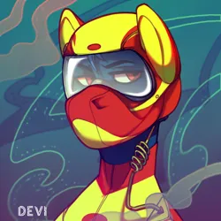 Size: 1654x1654 | Tagged: safe, artist:devi_shade, derpibooru import, oc, oc:skidfin, unofficial characters only, earth pony, pony, background, bust, helmet, image, male, png, portrait, stallion, wetsuit
