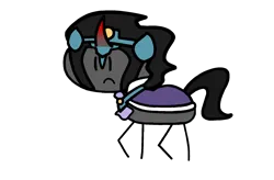 Size: 1924x1265 | Tagged: safe, artist:mystery shore, derpibooru import, idw, king sombra, pony, unicorn, reflections, spoiler:comic, colored horn, corrupted, curved horn, former good king sombra, good king sombra, horn, image, in a nutshell, in a nutshell but mirror version, male, mirror universe, png, simple background, solo, sombra horn, stallion, stick pony, transparent background