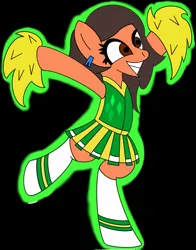 Size: 1609x2048 | Tagged: safe, artist:dracthedragon, derpibooru import, oc, oc:robertapuddin, brown eyes, cheerleader, cute, image, jpeg, old art, pom pom