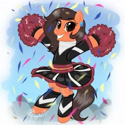 Size: 1024x1024 | Tagged: safe, artist:amgiwolf, derpibooru import, oc, oc:robertapuddin, cheerleader, cute, image, jpeg