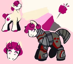 Size: 640x560 | Tagged: safe, artist:bagajewsky, derpibooru import, oc, oc:raspberry cake, unofficial characters only, earth pony, pony, fallout equestria, applejack's rangers, armor, image, png, simple background