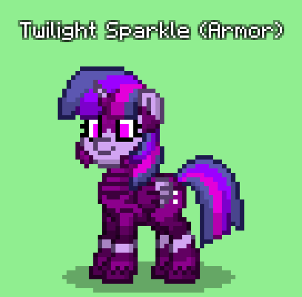 Size: 816x804 | Tagged: safe, derpibooru import, twilight sparkle, twilight sparkle (alicorn), alicorn, pony, pony town, armor, green background, image, png, simple background, solo